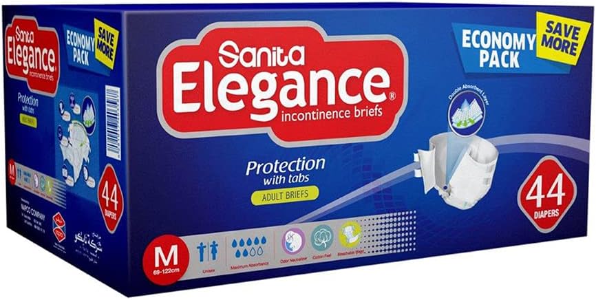 Adult Diaper ELG HFL MED MEG 44 pcs