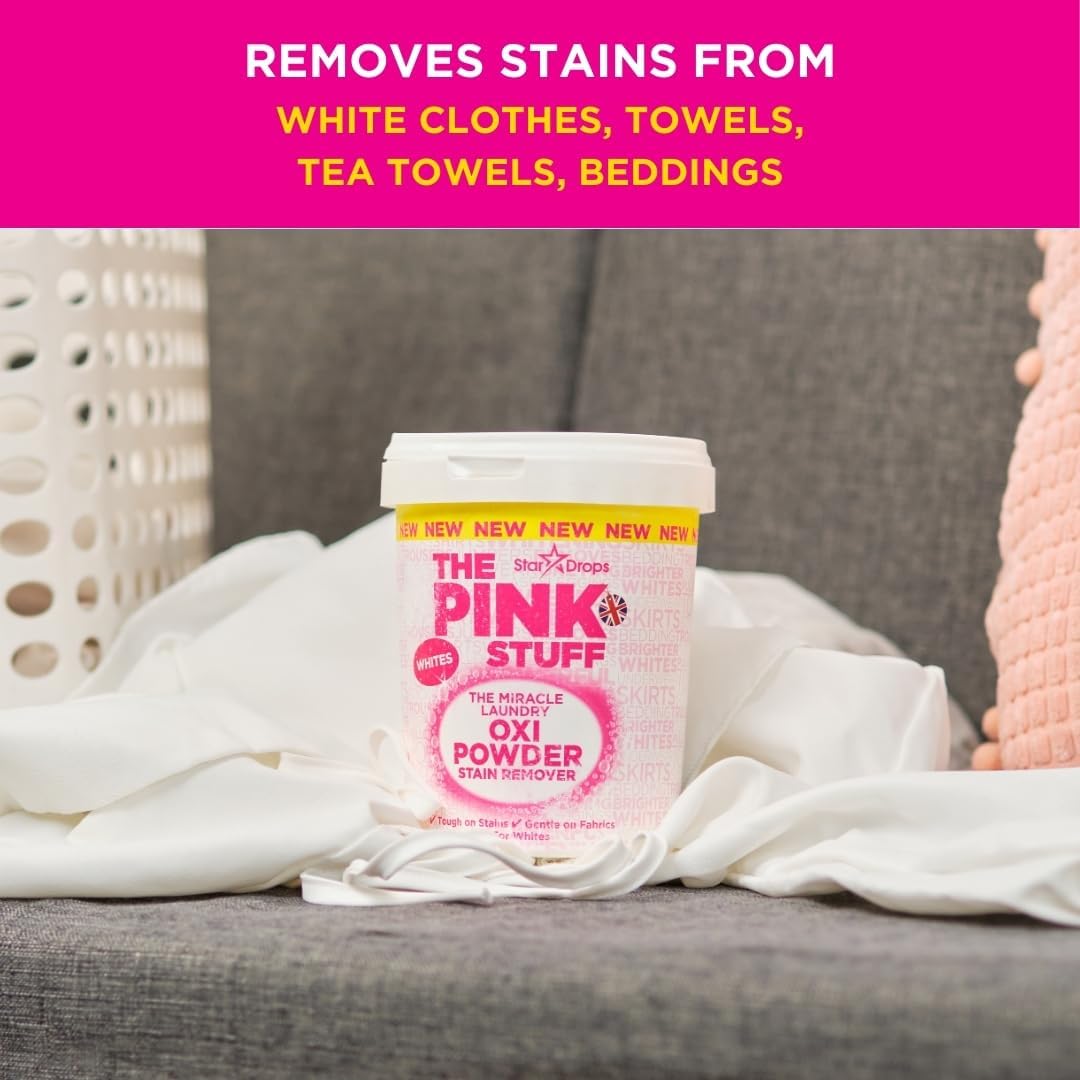The Pink Stuff Stain Remover Powder Whites 1KG | Pack of 6