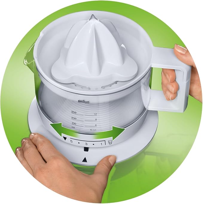 Braun Juicer, 400 ML, with Scale, Auto Stop, Adjustable Pulp Control