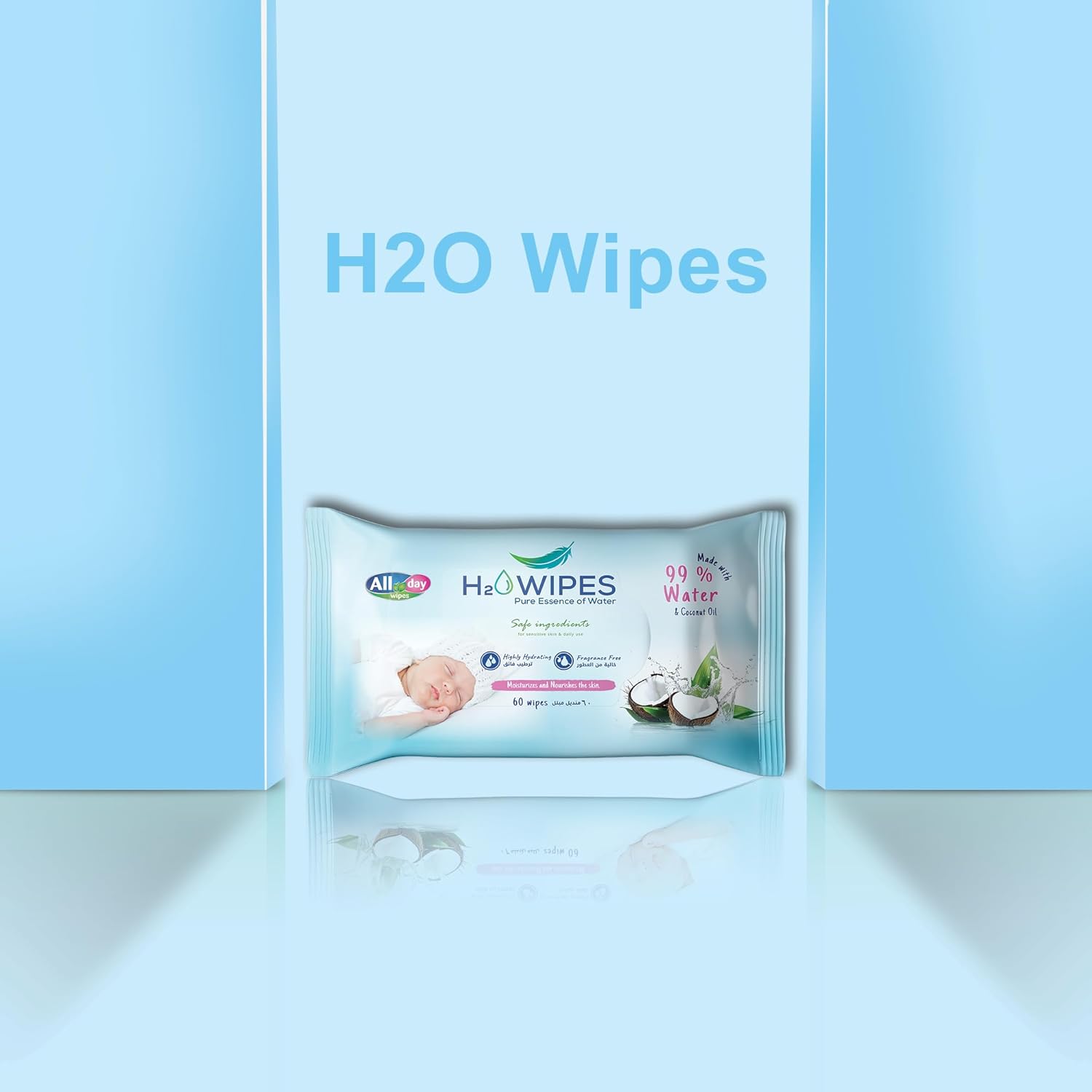 All Day Baby Water Wipes 60 Pcs
