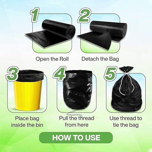Garbage Bag Black Rolls XL | 90X110CM | 10 Rolls (CTN)