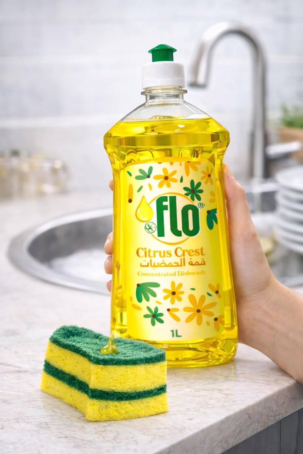 FLO Concentrated Dishwash Citrus Crest 1L-Pack of 12