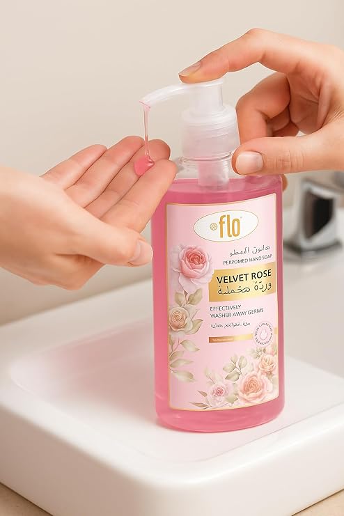 غسول اليدين فلو برائحة الورد المخملي ٥٠٠ مل - عبوة من ١٢
