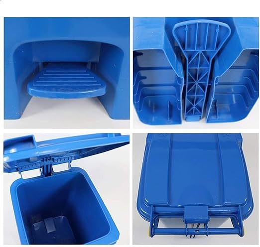 30L Plastic Dustbin with Pedal BLUE