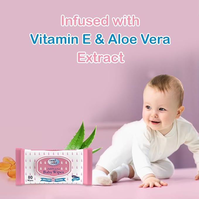 سي اند سي مناديل مبللة للأطفال فائقة النعومة ولطيفة 80 ثانية (3 + 1 مجاناً)