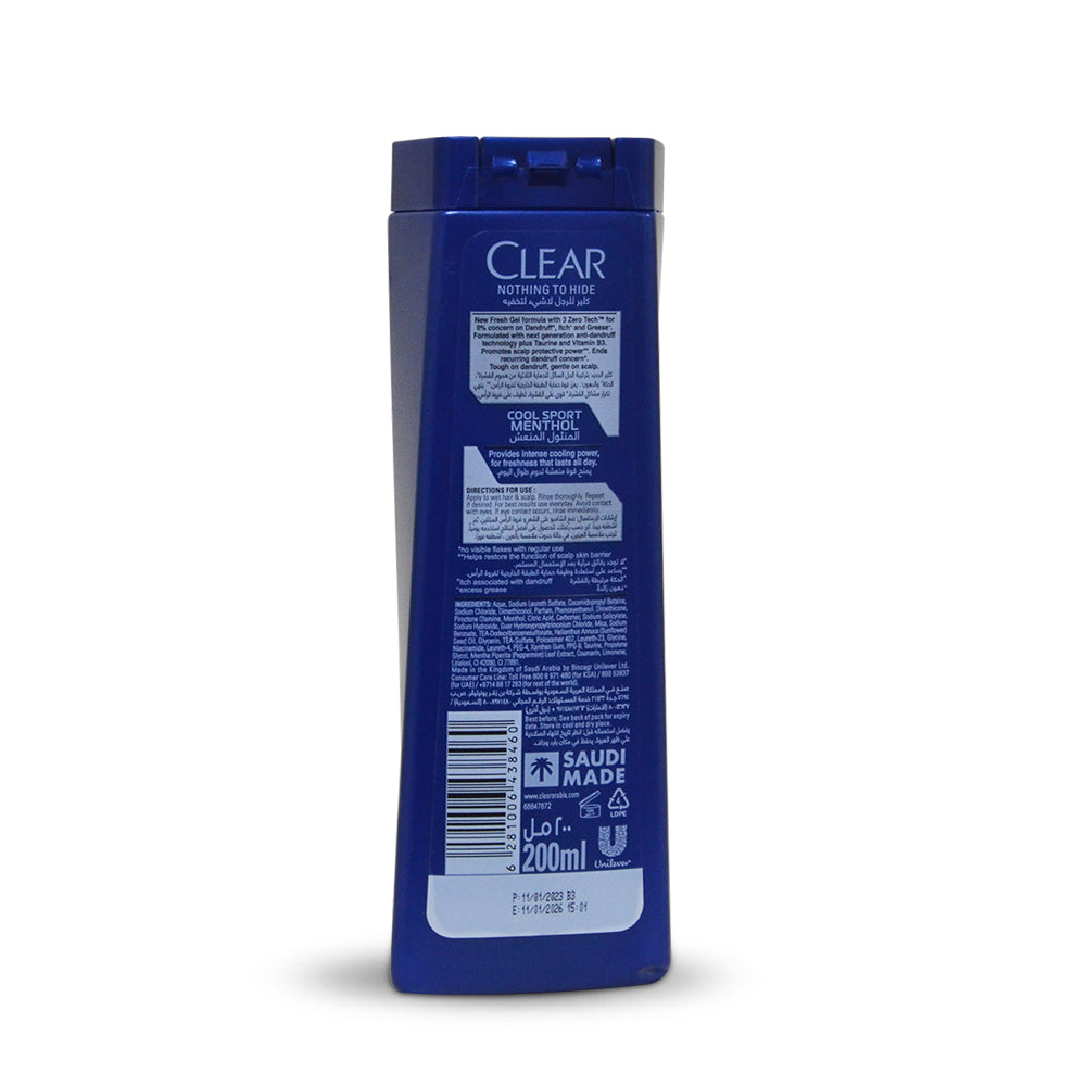 Clear Shampoo Cool Sport Menthol 200ml