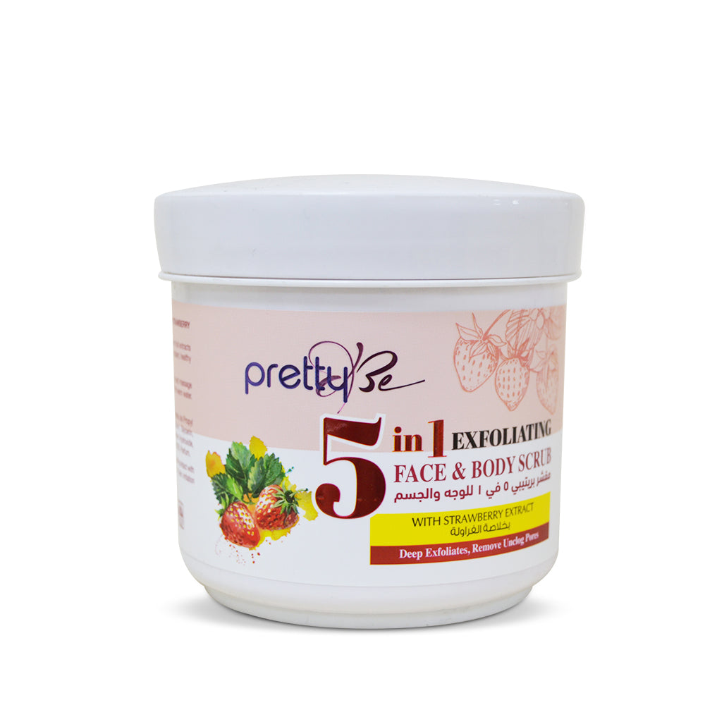 مقشر الوجه والجسم بريتي BE-5IN1-فراولة-
550 مل