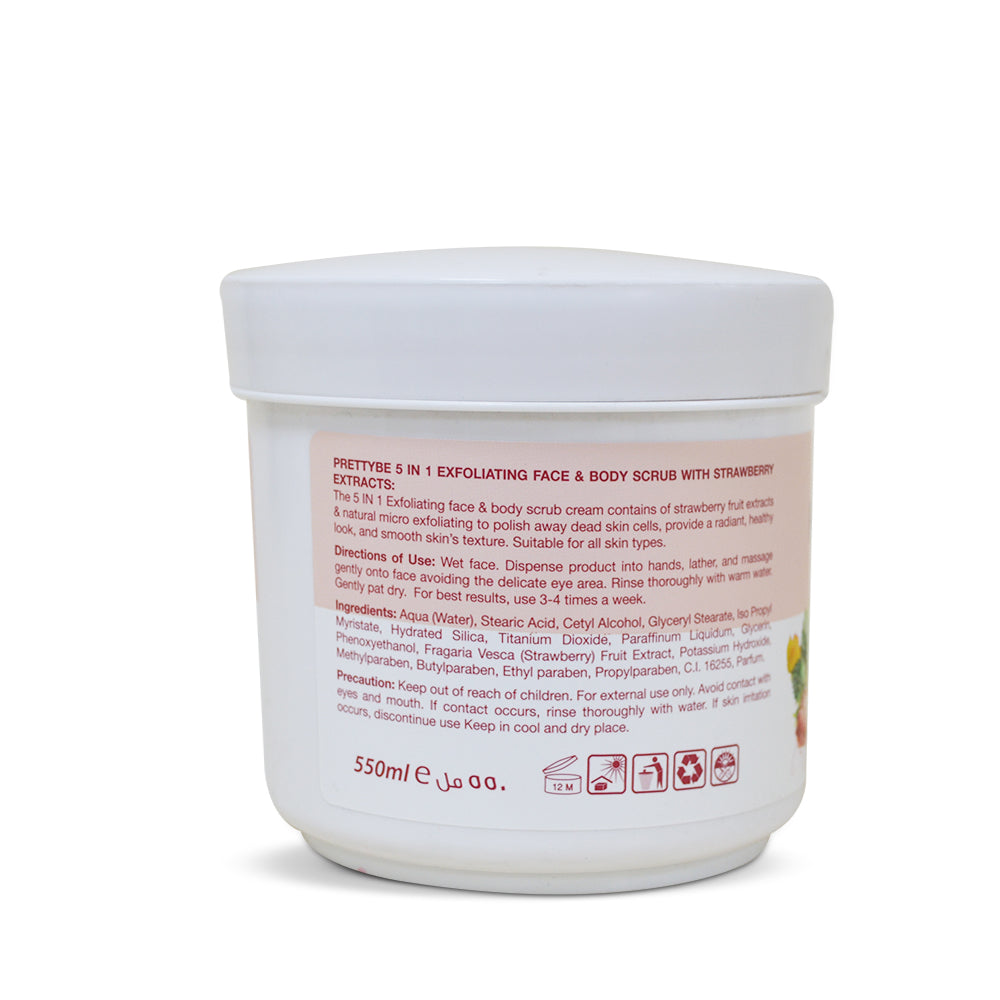 مقشر الوجه والجسم بريتي BE-5IN1-فراولة-
550 مل