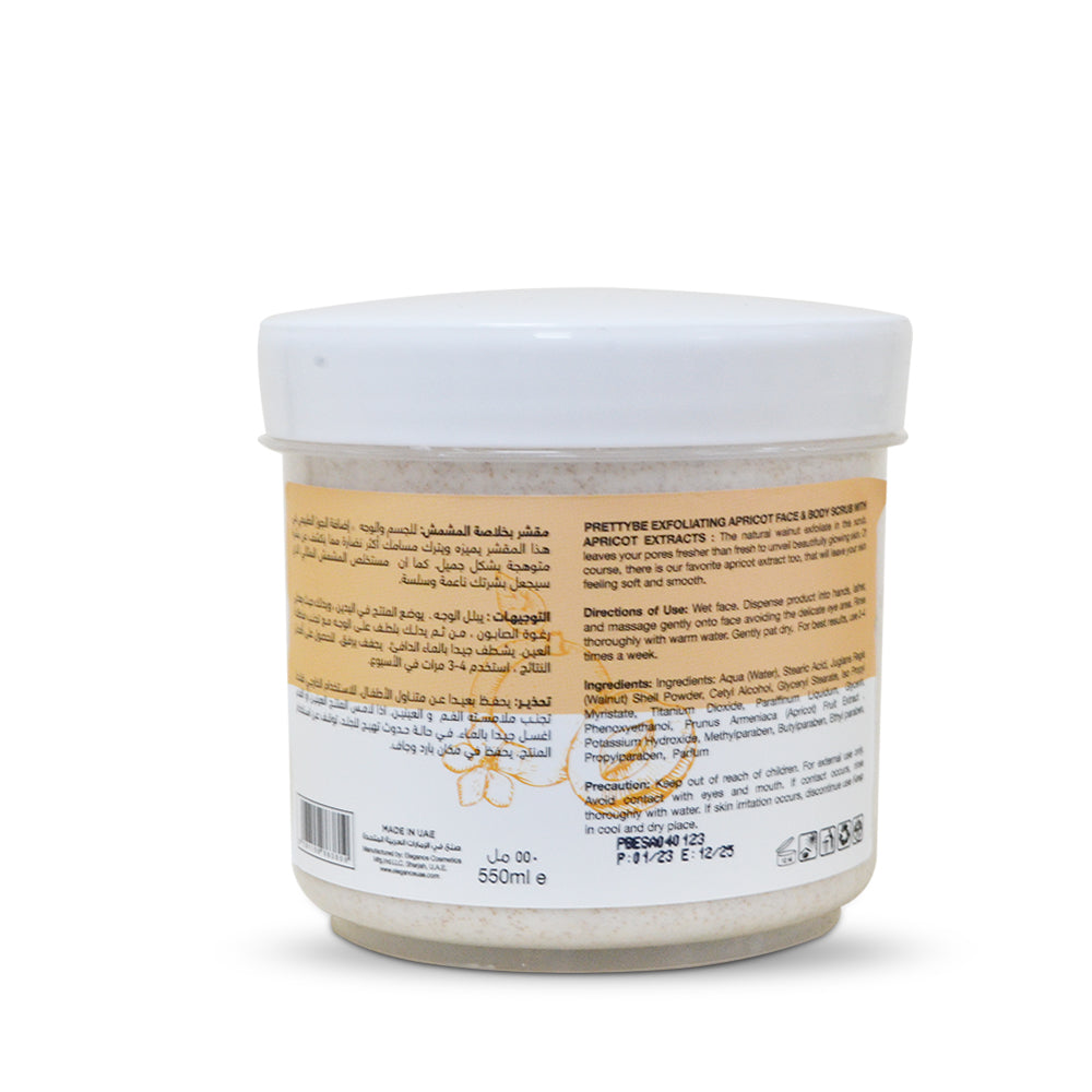 مقشر الوجه والجسم بريتي-مشمش-550مل