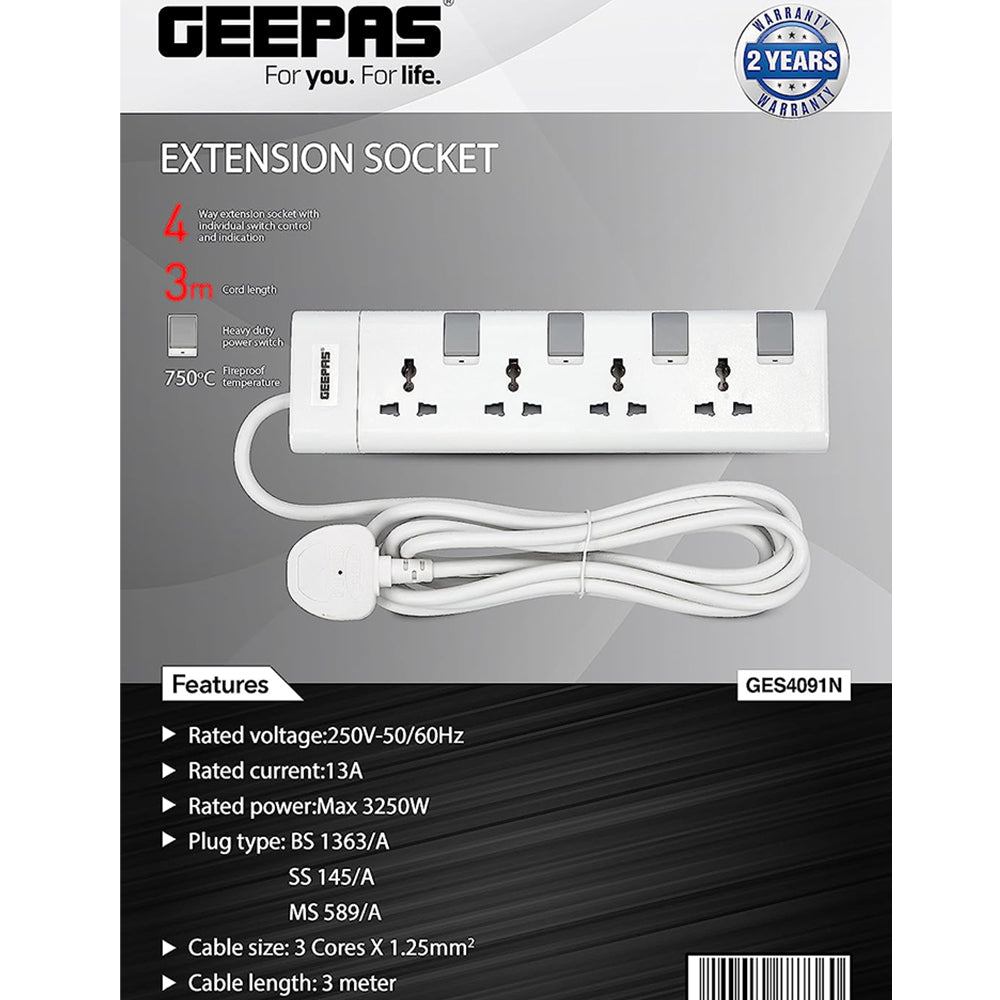 Extension Socket/4 Way -3 M