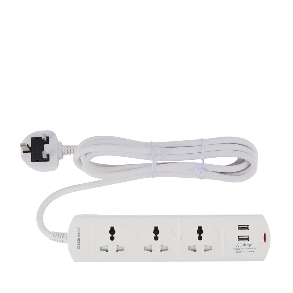 3 Way Socket+2-Way USB 1X24