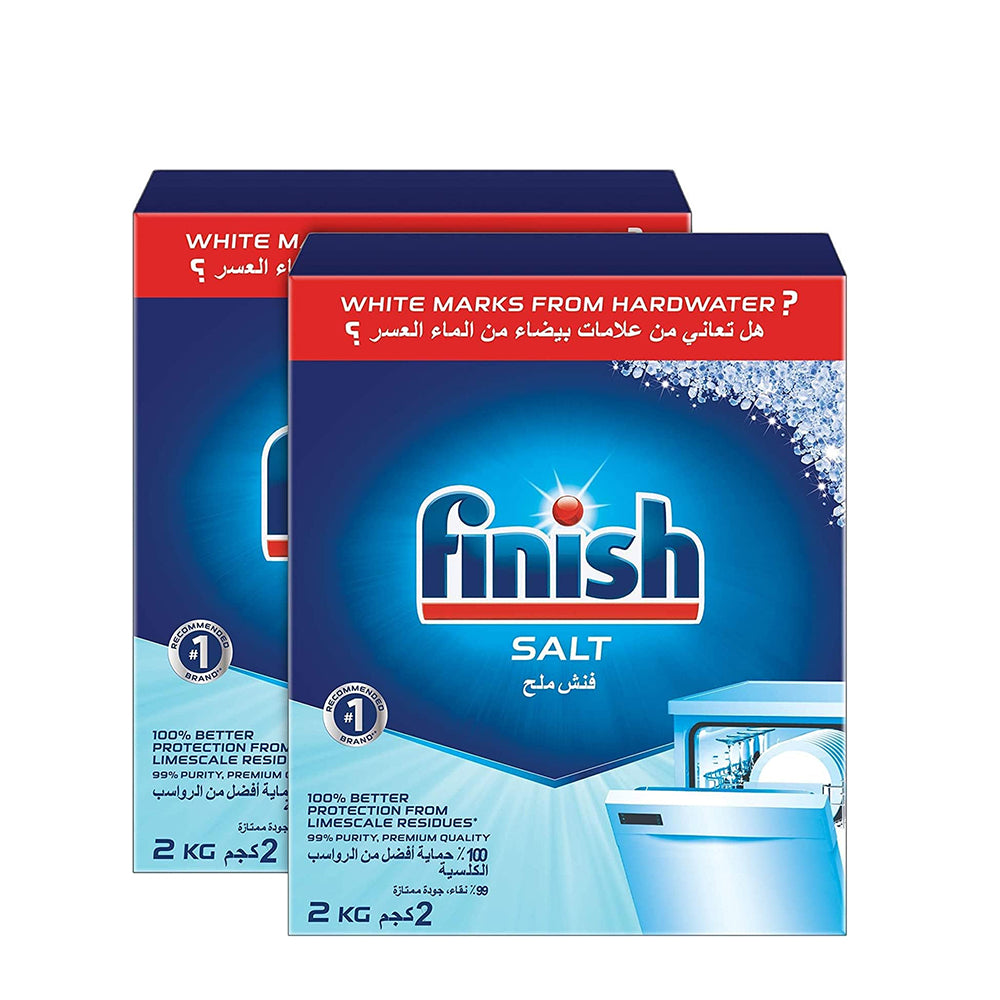 Finish Dishwasher Salt 2KG Pack of 2