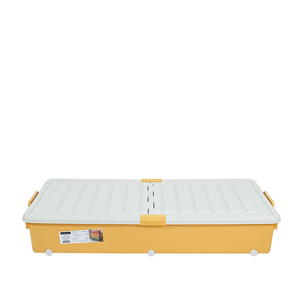 Storage Box with White Lid 82L Yellow
