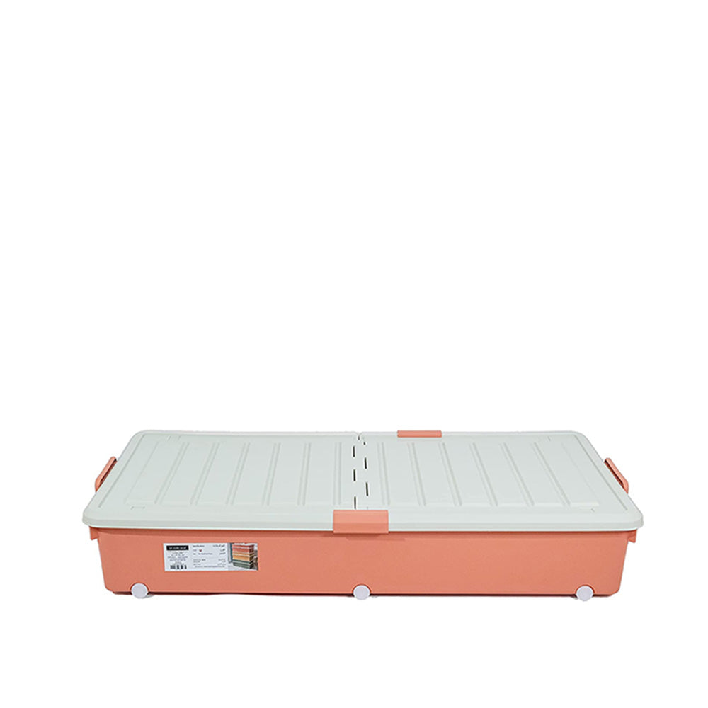 Storage Box with White Lid 82L Red