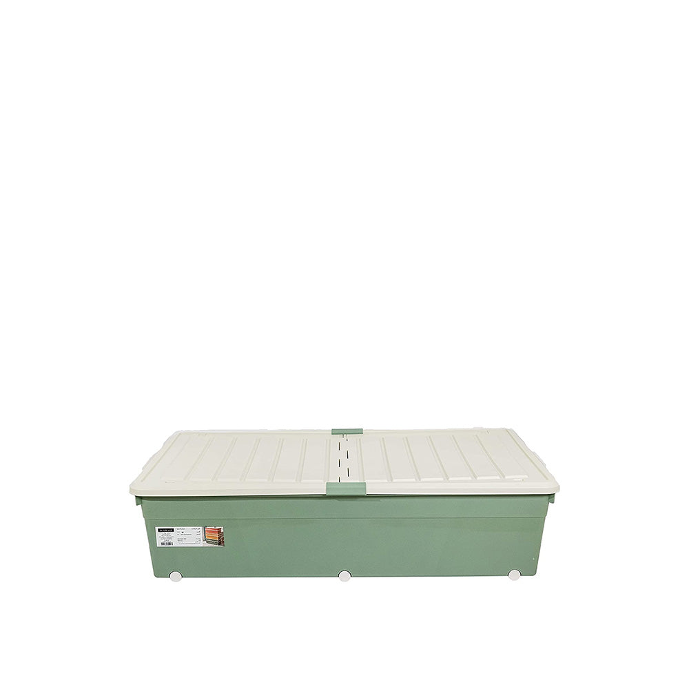 Storage Box with White Lid 52L Green