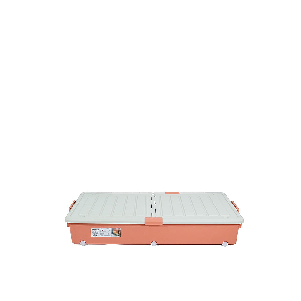 Storage Box with White Lid 52L Red