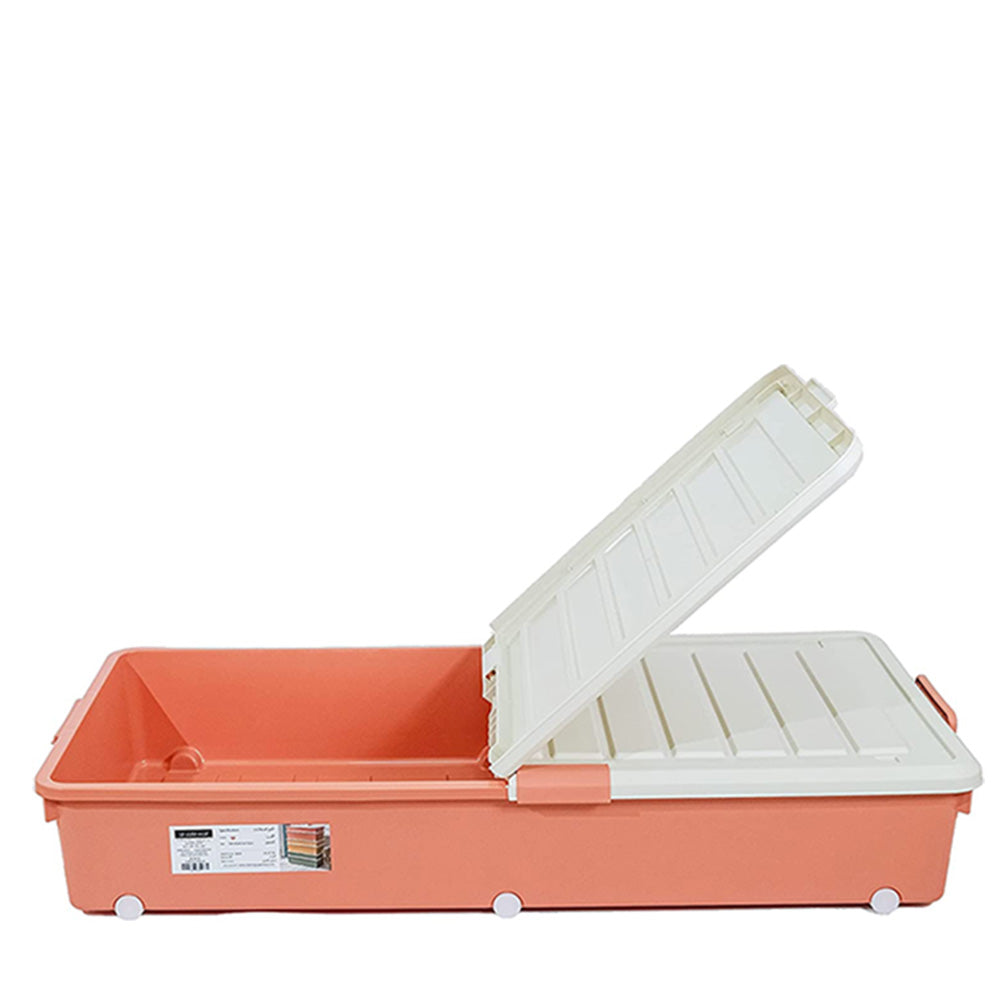 Storage Box with White Lid 84L Red