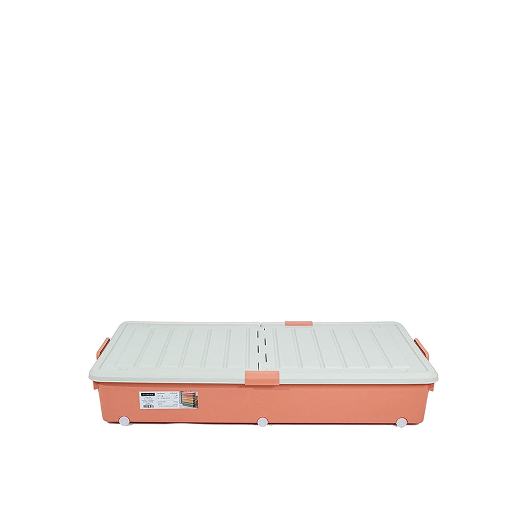 Storage Box with White Lid 65L Red
