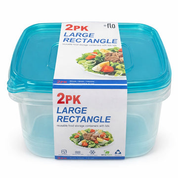 1890ml Large Rectangle Container 23x16x10.5cm 2pk 20202