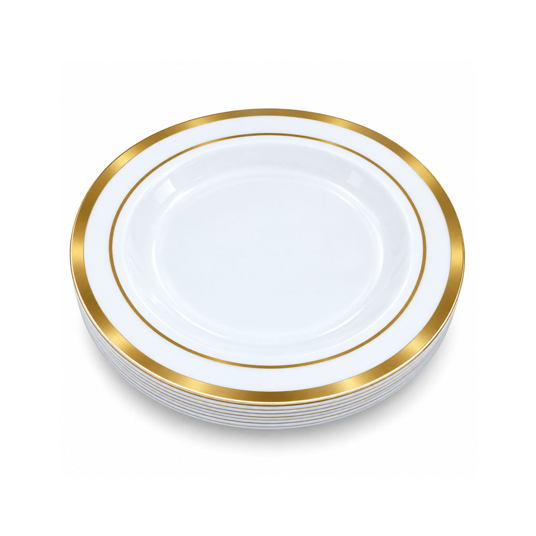 DISP. PLATE W/GOLD RIM 7" 12PCS