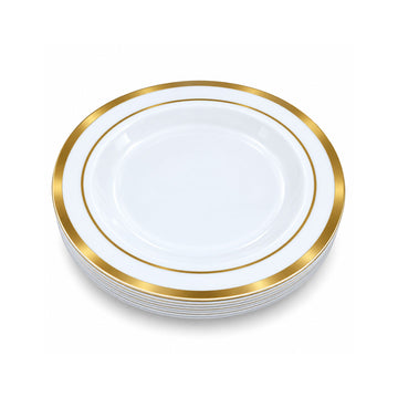 DISP. PLATE W/GOLD RIM 7" 12PCS