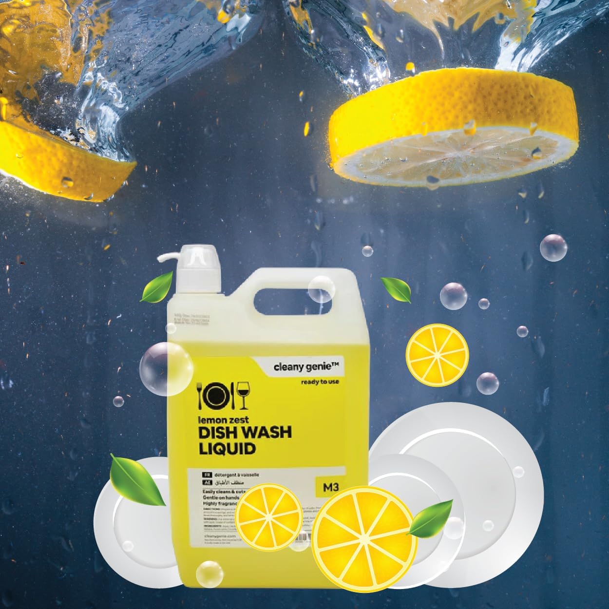M3 Dishwash Liquid  5L Lemon Zest