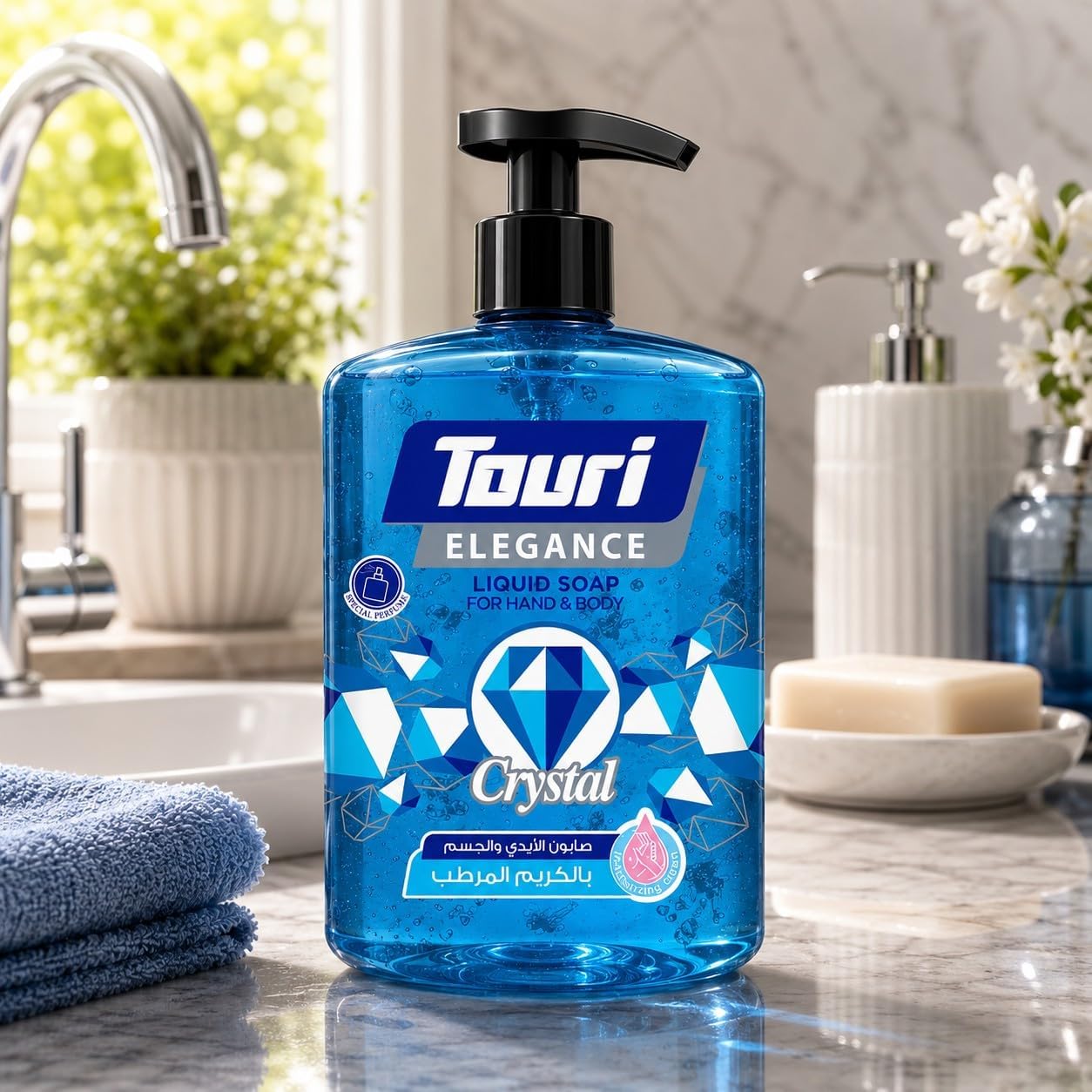 Touri ELEGANCE Liquid Soap Hand & Body 500ml Crystal