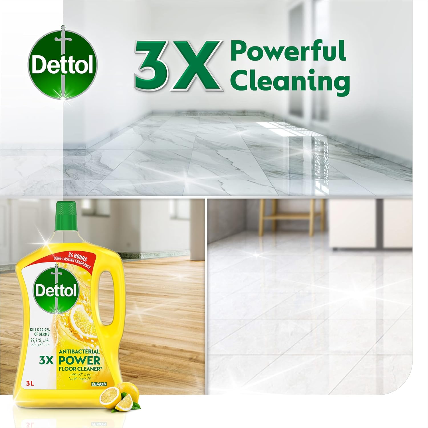 Dettol Multipurpose Floor Cleaner 3L Lemon