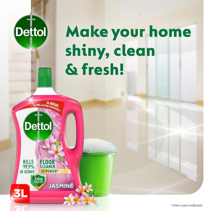 Dettol Multipurpose Floor Cleaner 3L Jasmin -Pack of 4