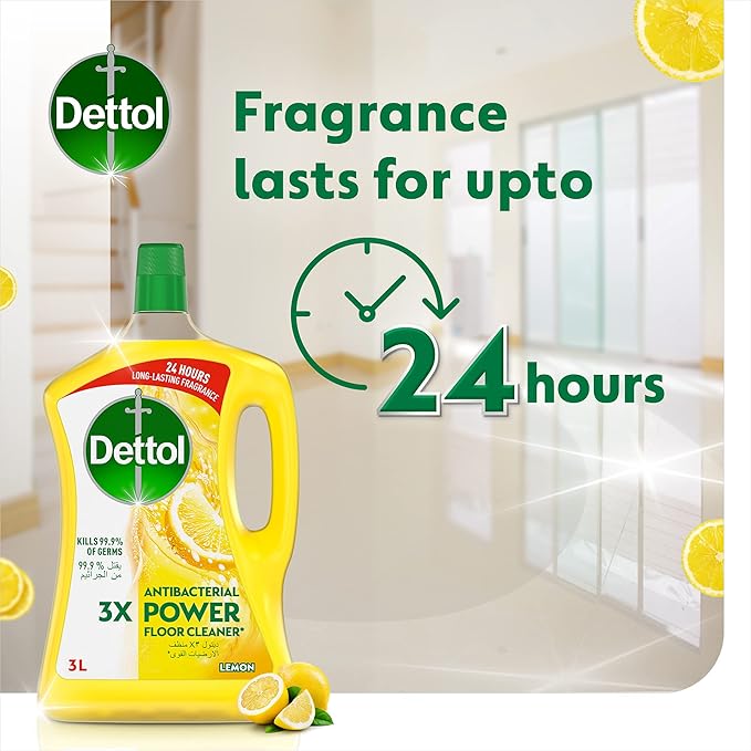 Dettol Multipurpose Floor Cleaner 3L Lemon-Pack of 4