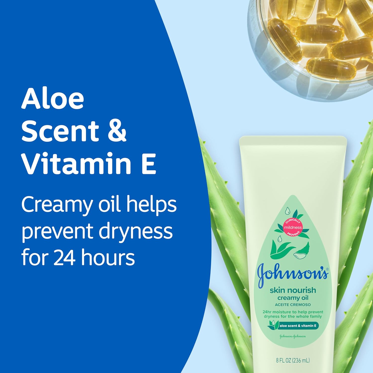 Johnson- Baby Creamy Aloe & Vitamin E (236 ml) 8 fl oz.