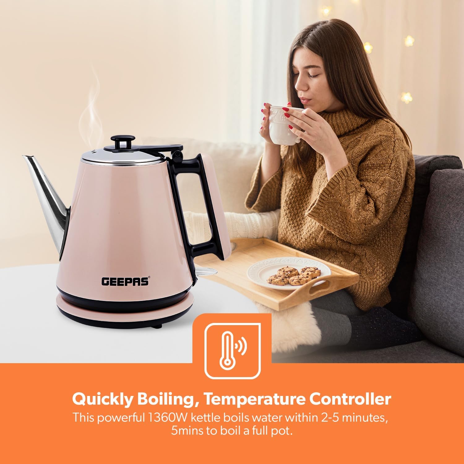 غلاية كهربائية بطبقة مزدوجة/1.2 لتر