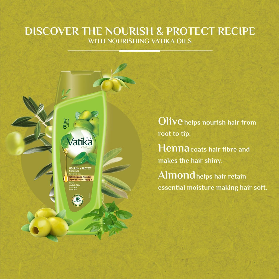 Vatika Shampoo Nourish & Protect ( 400ml + 200ml )