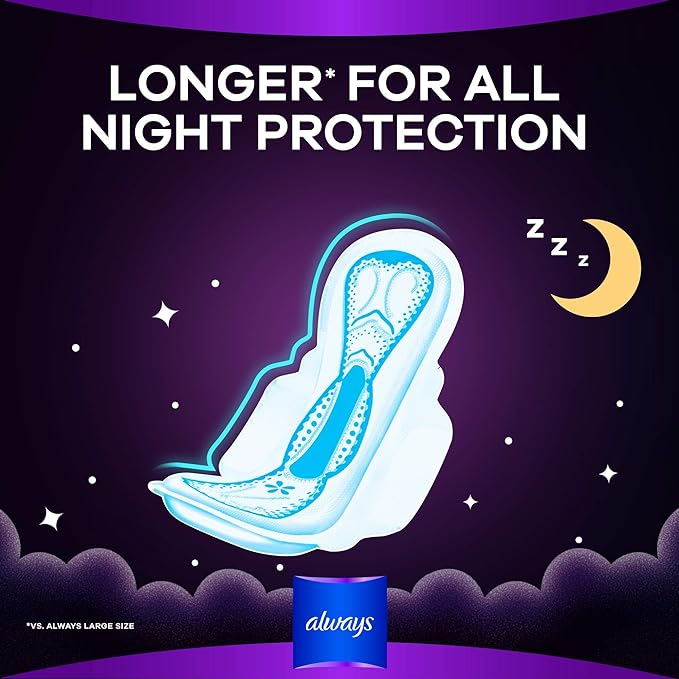 Always Maxi Thick Night XL 24 Pads with wings