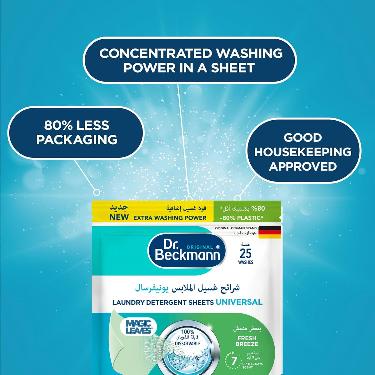Dr. Beckmann ML-Detergent Sheet Universal 25s(Fresh Breeze)