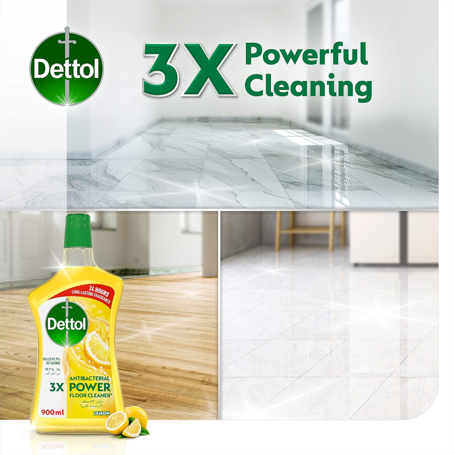 Dettol Antibac Floor Cleaner Lemon 900ML (Twin Pack)