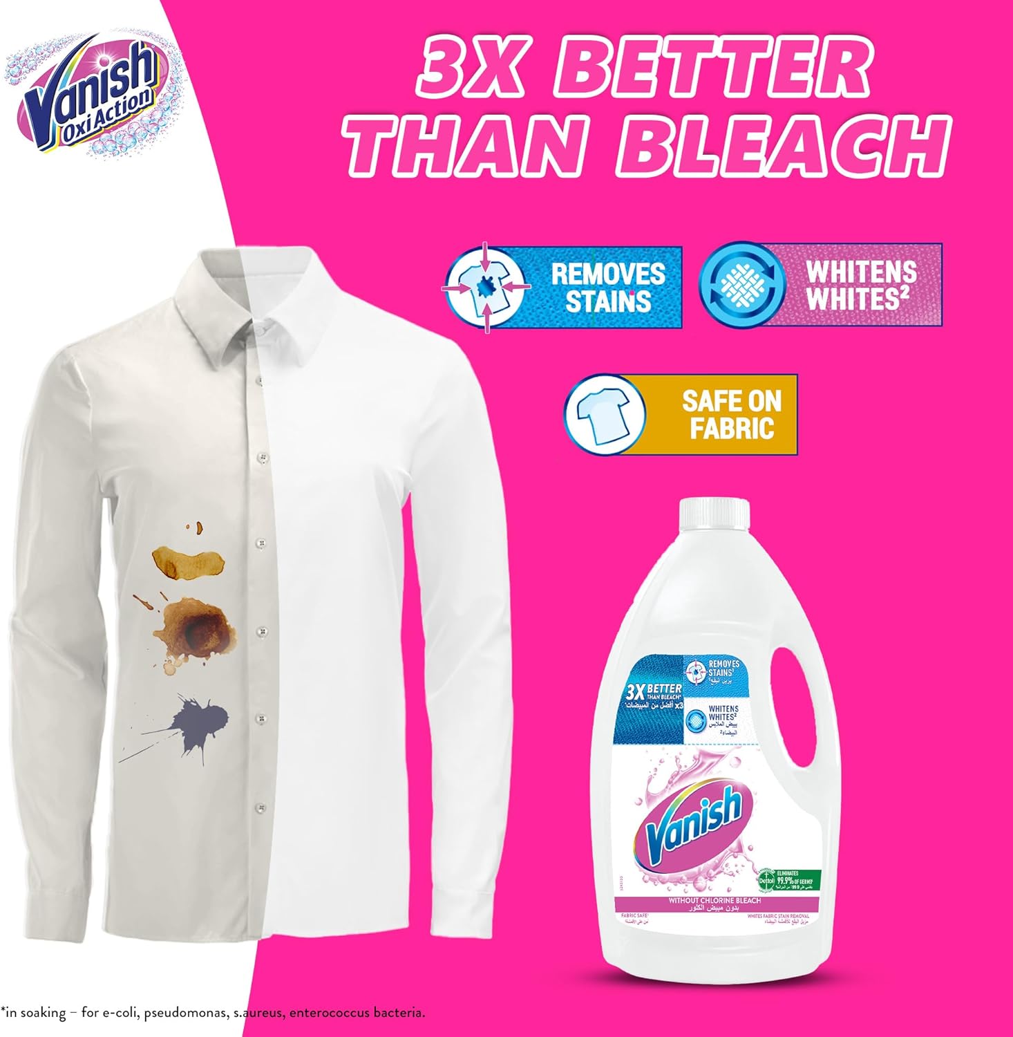 Vanish Liquid White 3L-Pack of 4