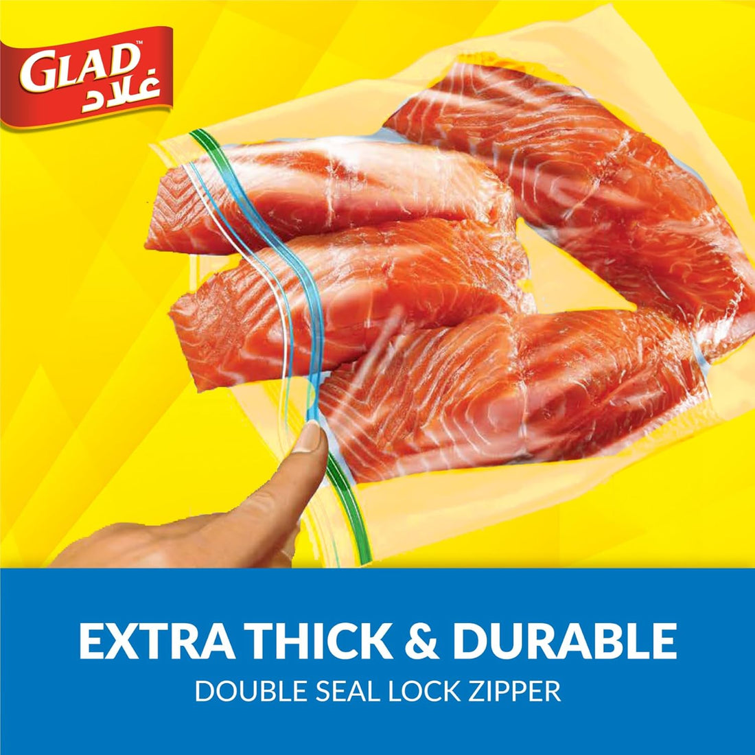 Glad Freezer Zipper 25 Bags Medium Size 27.4cm X 26.5cm
