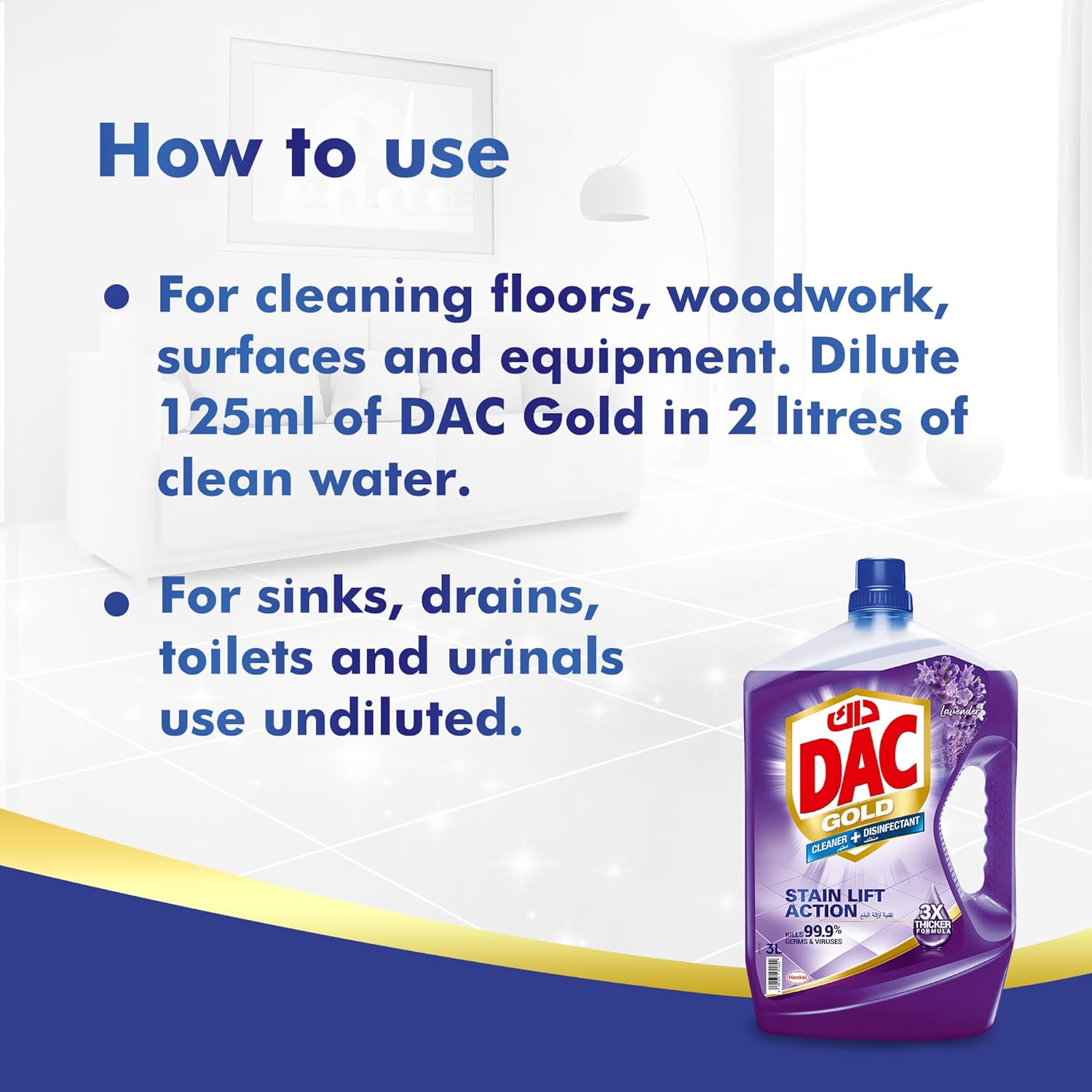 DAC Disinfectant Gold Lavender 3L+1L