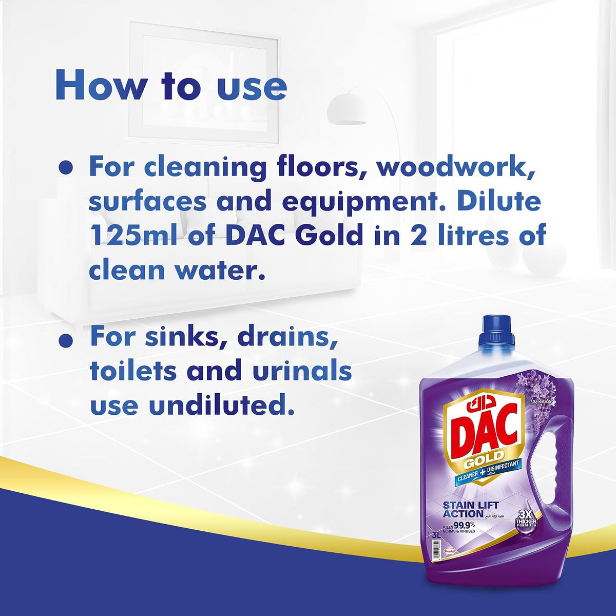 DAC Disinfectant Gold Lavender 3L