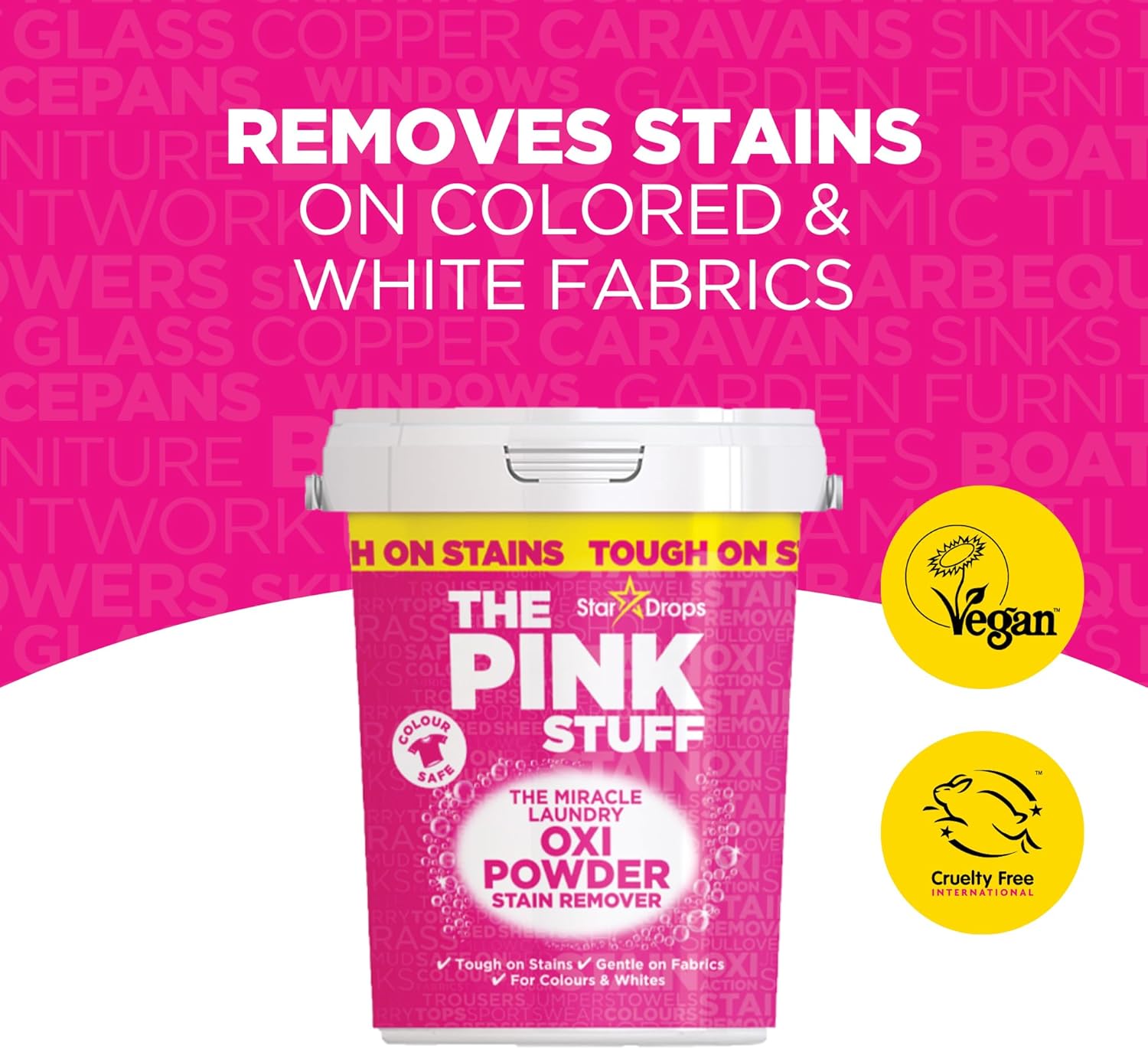 The Pink Stuff Stain Remover Powder Colour 1KG | Pack of 6