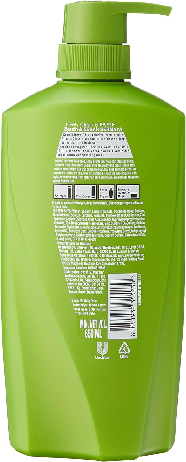 Sunsilk Shampoo 625ml Lively Clean & Fresh
