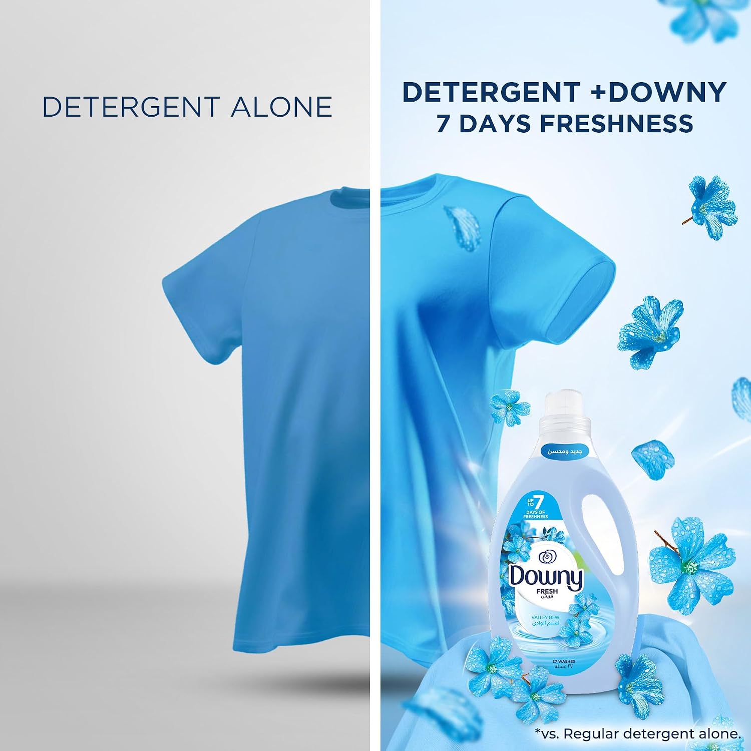 Downy Valley Dew 3L Dual Pack, Regular Fabric Softener, Dilute