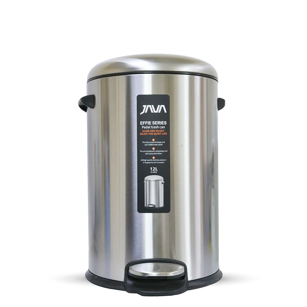 سلة مهملات 12 لتر من الفولاذ جافا JH8852