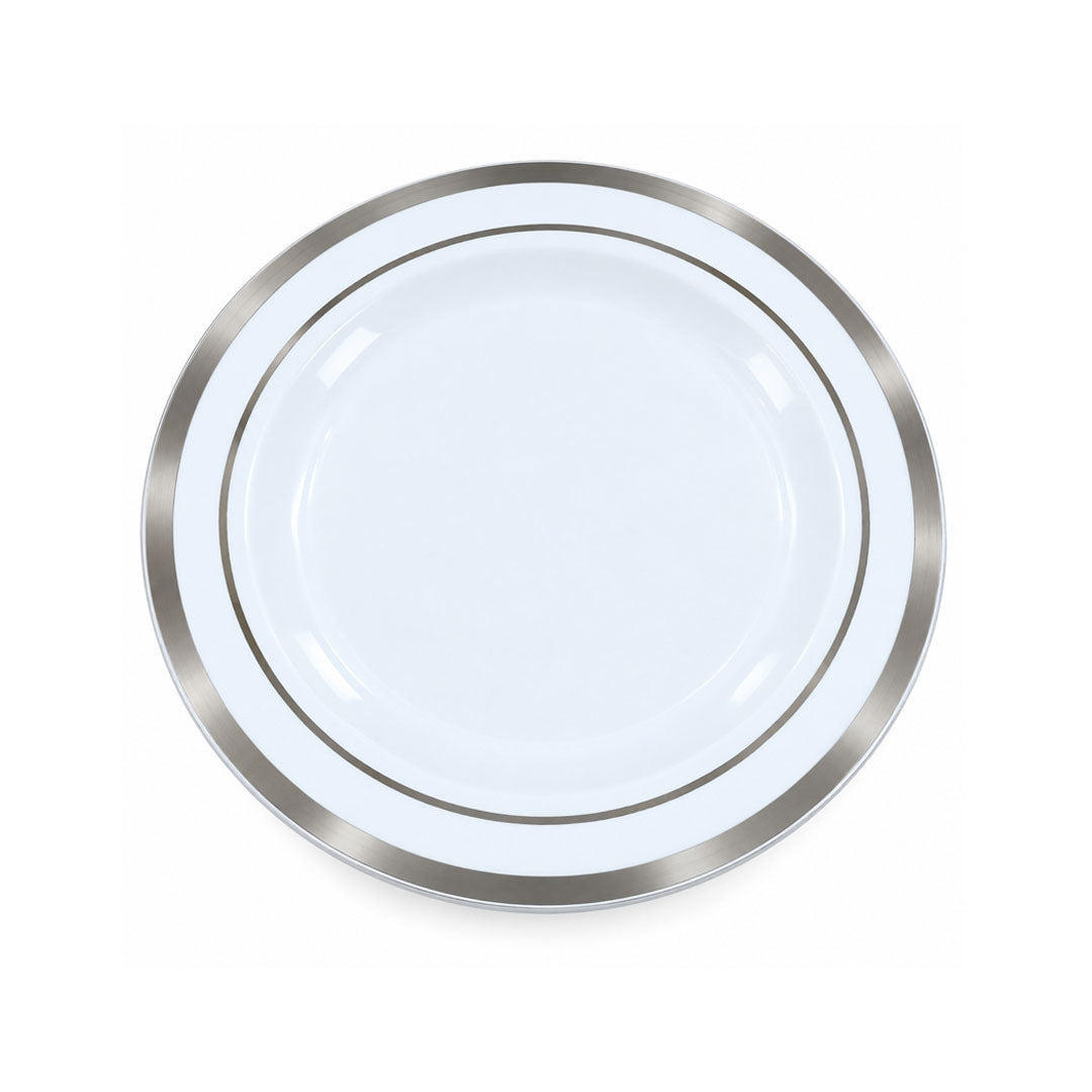 DISP. PLATE W/SILVER RIM 7"  12PCS