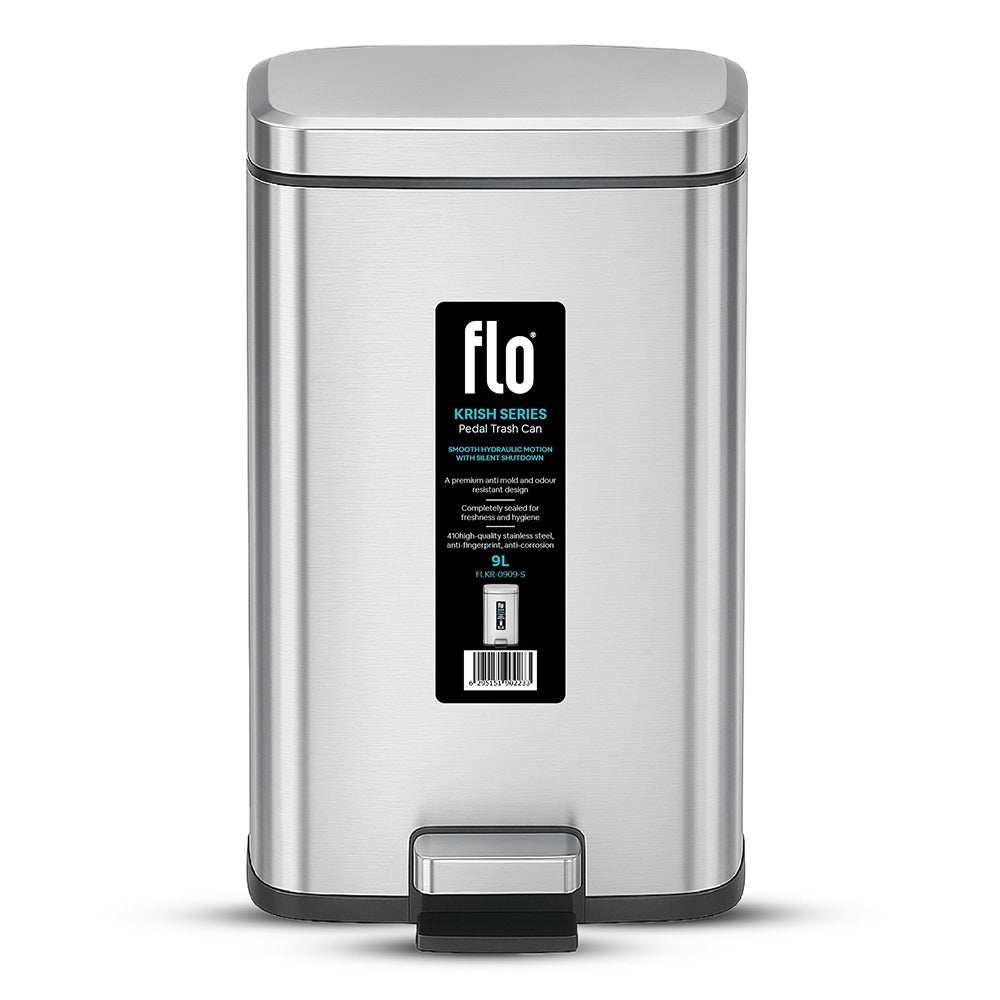 FLO S.S DUSTBIN - KRISH MATT STEEL 9L