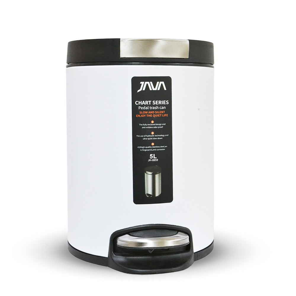 DUSTBIN 5L WHITE JAVA JH8859