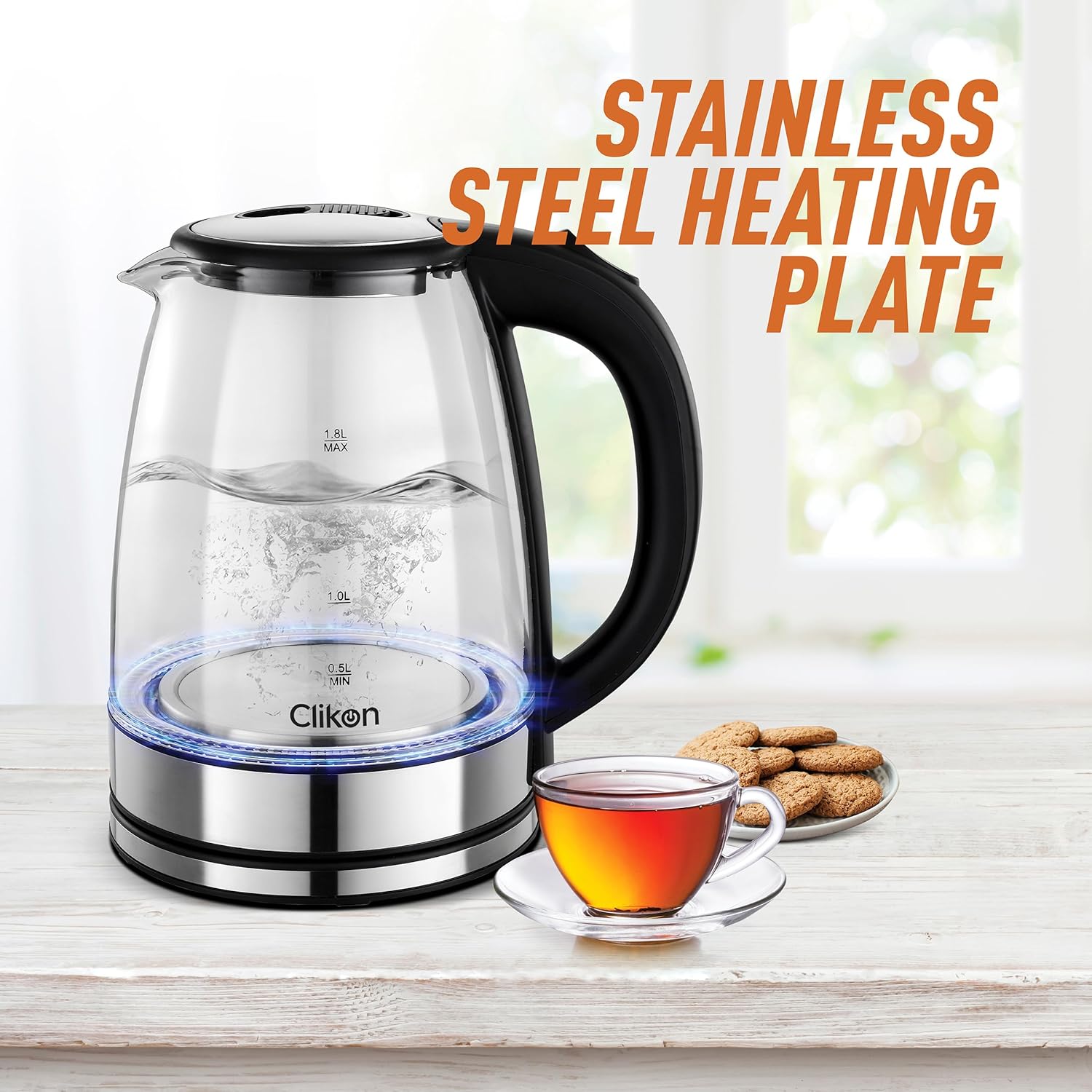 Clikon GLASS KETTLE 1.8L-1500W