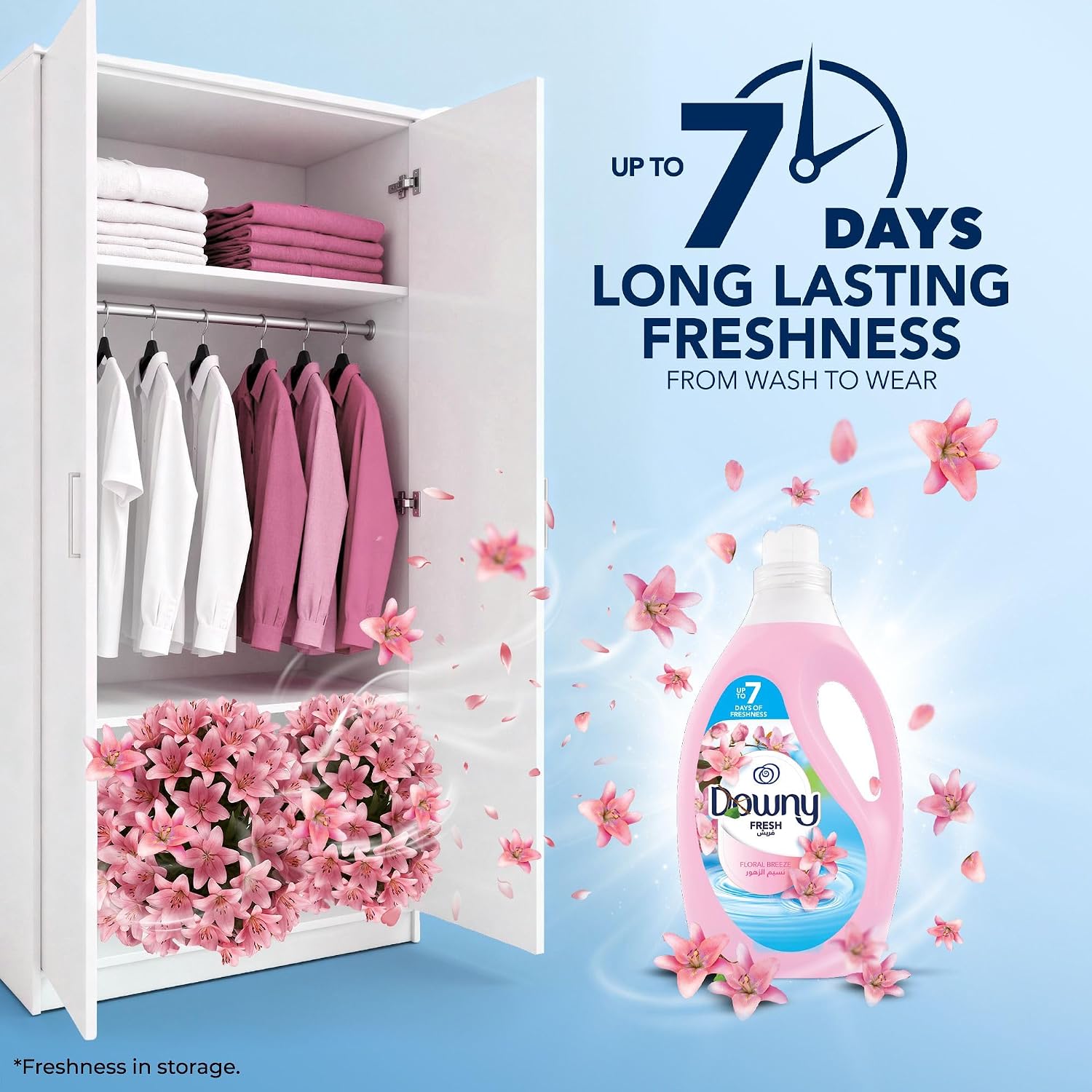 Downy Floral Breeze 3L Dual Pack, Regular Fabric Softener, Dilute