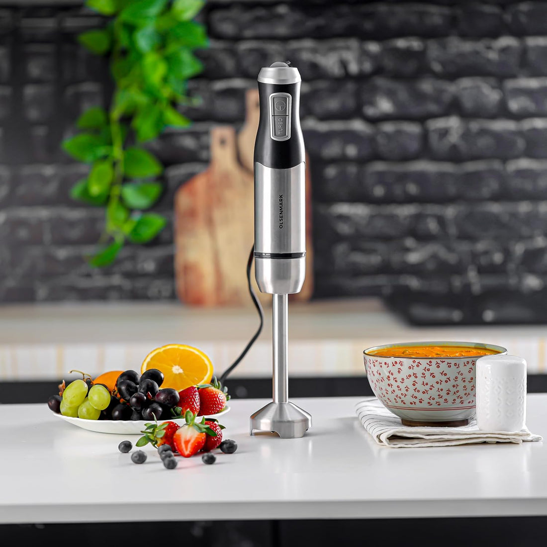 خلاط يدوي بسرعتين وشفرة من الفولاذ المقاوم للصدأ بقوة 1500 واط